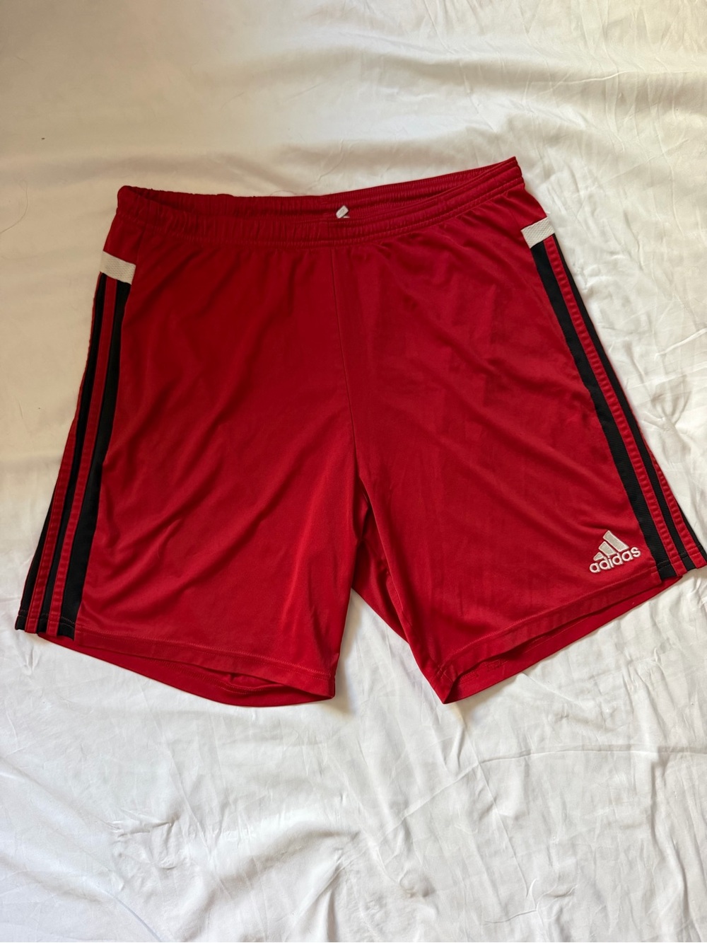 Adidas Climacool Red Athletic Shorts 3 Stripes 7.5" Mens Size Large